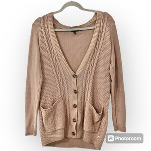 American Eagle Outfitters Tan  Cable Knit Cardigan